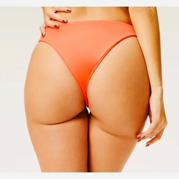 NWT New Good American Netter Cheeky Bottom Hot Coral Neon 6 (3XL) Very Bright - Picture 3 of 10